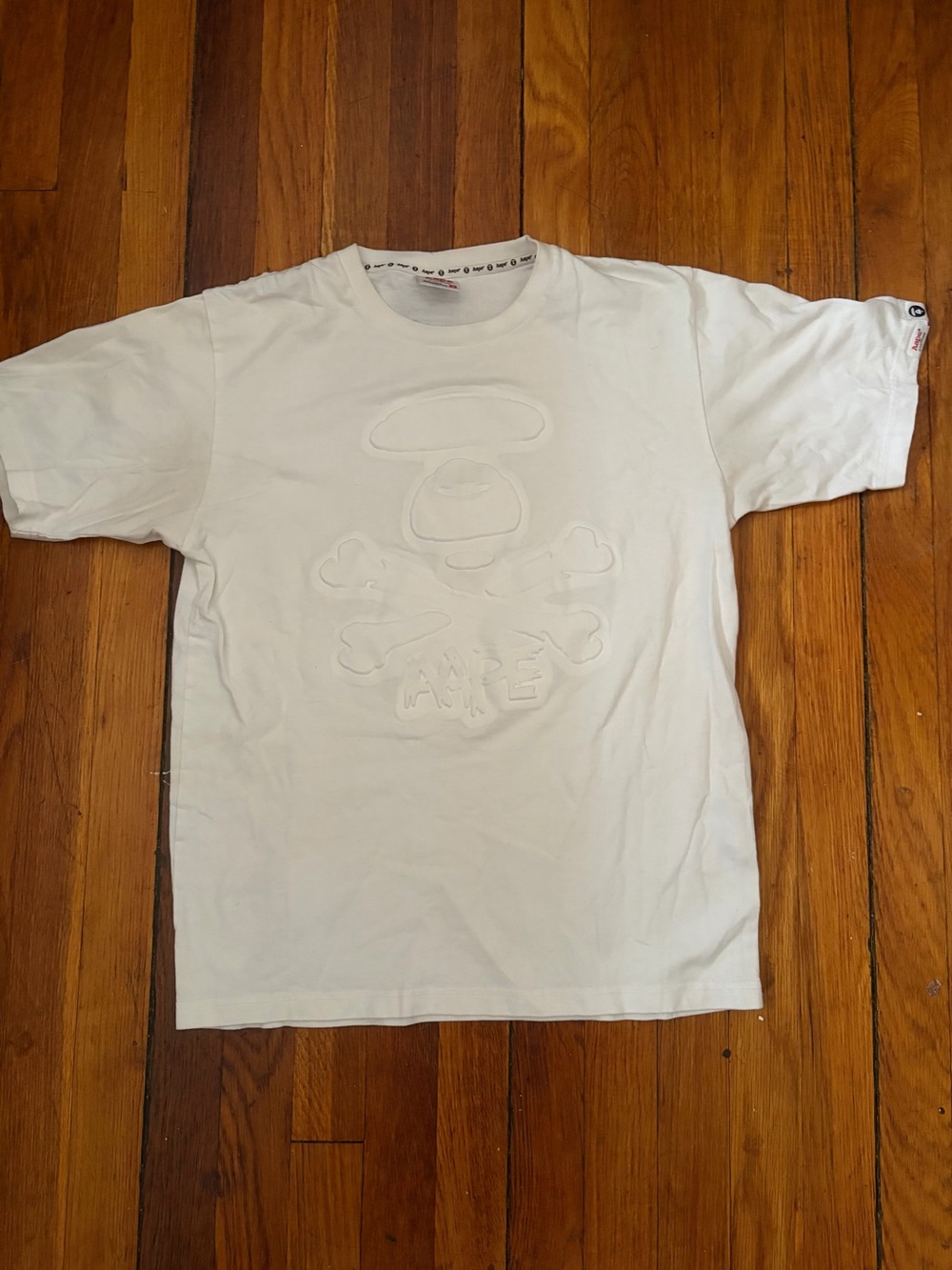 AAPE White Embossed Logo Short Sleeve T-Shirt